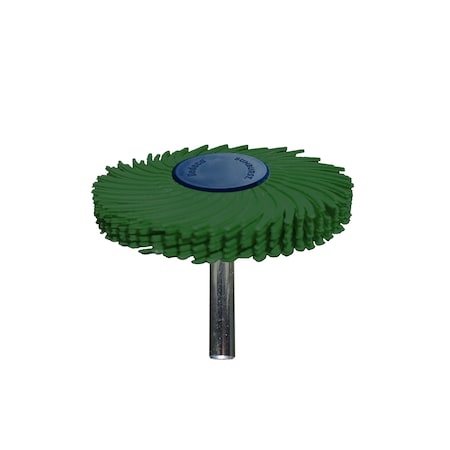 Dedeco Sunburst Radial Bristle Discs 2 in Curved Tc 6-Ply Dark Green 50 Grit A/O 1/4 in 1/Unit 2250